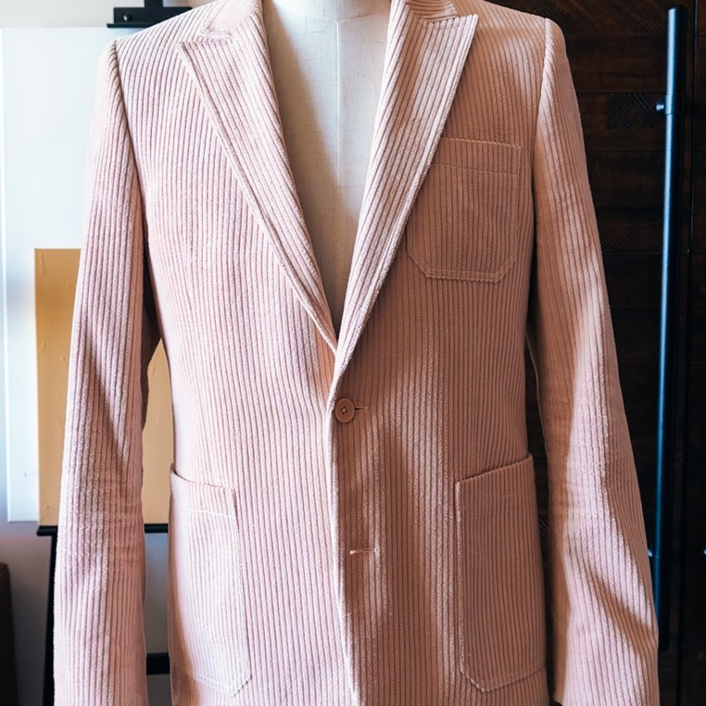 ASOS Pink Corduroy/Velvet Blazer, 40R